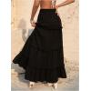 imageVerdusa Womens Flowy Flared Ruffle Boho Long Skirt Summer Maxi SkirtSolid Black