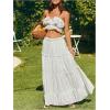 imageVerdusa Womens Flowy Flared Ruffle Boho Long Skirt Summer Maxi SkirtSolid White