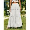 imageVerdusa Womens Flowy Flared Ruffle Boho Long Skirt Summer Maxi SkirtSolid White