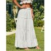 imageVerdusa Womens Flowy Flared Ruffle Boho Long Skirt Summer Maxi SkirtSolid White