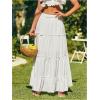 imageVerdusa Womens Flowy Flared Ruffle Boho Long Skirt Summer Maxi SkirtSolid White