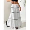 imageVerdusa Womens Flowy Flared Ruffle Boho Long Skirt Summer Maxi SkirtWavy White