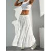 imageVerdusa Womens Flowy Flared Ruffle Boho Long Skirt Summer Maxi SkirtWhite