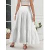 imageVerdusa Womens Flowy Flared Ruffle Boho Long Skirt Summer Maxi SkirtWhite
