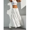 imageVerdusa Womens Flowy Flared Ruffle Boho Long Skirt Summer Maxi SkirtWhite