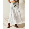imageVerdusa Womens Flowy Flared Ruffle Boho Long Skirt Summer Maxi SkirtWhite Black