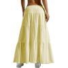imageVerdusa Womens Flowy Flared Ruffle Boho Long Skirt Summer Maxi SkirtYellow