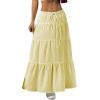 imageVerdusa Womens Flowy Flared Ruffle Boho Long Skirt Summer Maxi SkirtYellow