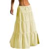 imageVerdusa Womens Flowy Flared Ruffle Boho Long Skirt Summer Maxi SkirtYellow