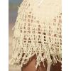 imageVerdusa Womens Fringe Trim Hollow Out Crochet Short Skirt Cover UpApricot