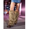 imageVerdusa Womens Fur Leg Warmers Furry Fuzzy Long Boot Cuff CoversBrown