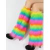 imageVerdusa Womens Fur Leg Warmers Furry Fuzzy Long Boot Cuff CoversMulticolor