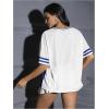 imageVerdusa Womens Jersey Shirts for Women Graphic Number Shirt Soccer Jersey Summer Oversized T Shirts TopsBlue