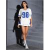 imageVerdusa Womens Jersey Shirts for Women Graphic Number Shirt Soccer Jersey Summer Oversized T Shirts TopsBlue