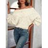imageVerdusa Womens Off The Shoulder Sweater Top Dolman Sleeve Textured Knit Pullover SweatersApricot