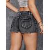 imageVerdusa Womens Ripped Distressed Skinny Denim ShortsBlack Washed