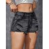 imageVerdusa Womens Ripped Distressed Skinny Denim ShortsBlack Washed