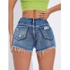imageVerdusa Womens Ripped Distressed Skinny Denim ShortsBlue