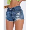 imageVerdusa Womens Ripped Distressed Skinny Denim ShortsBlue