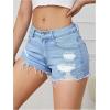 imageVerdusa Womens Ripped Distressed Skinny Denim ShortsBlue White