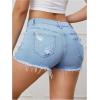 imageVerdusa Womens Ripped Distressed Skinny Denim ShortsBlue White