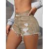 imageVerdusa Womens Ripped Distressed Skinny Denim ShortsBrown