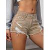 imageVerdusa Womens Ripped Distressed Skinny Denim ShortsBrown