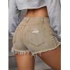 imageVerdusa Womens Ripped Distressed Skinny Denim ShortsBrown