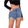 imageVerdusa Womens Ripped Distressed Skinny Denim ShortsDark Blue