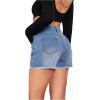 imageVerdusa Womens Ripped Distressed Skinny Denim ShortsDark Blue