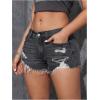 imageVerdusa Womens Ripped Distressed Skinny Denim ShortsDark Grey