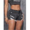 imageVerdusa Womens Ripped Distressed Skinny Denim ShortsDark Grey