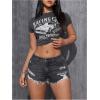 imageVerdusa Womens Ripped Distressed Skinny Denim ShortsDark Grey