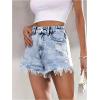 imageVerdusa Womens Ripped Distressed Skinny Denim ShortsDenim White