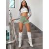 imageVerdusa Womens Ripped Distressed Skinny Denim ShortsGreen
