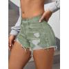 imageVerdusa Womens Ripped Distressed Skinny Denim ShortsGreen