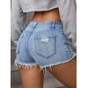 imageVerdusa Womens Ripped Distressed Skinny Denim ShortsLight Blue