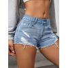 imageVerdusa Womens Ripped Distressed Skinny Denim ShortsLight Blue