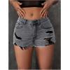 imageVerdusa Womens Ripped Distressed Skinny Denim ShortsLight Grey