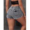 imageVerdusa Womens Ripped Distressed Skinny Denim ShortsLight Grey