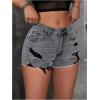 imageVerdusa Womens Ripped Distressed Skinny Denim ShortsLight Grey