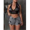 imageVerdusa Womens Ripped Distressed Skinny Denim ShortsLight Grey