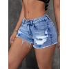 imageVerdusa Womens Ripped Distressed Skinny Denim ShortsMedium Wash Blue