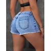 imageVerdusa Womens Ripped Distressed Skinny Denim ShortsMedium Wash Blue