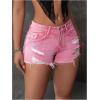 imageVerdusa Womens Ripped Distressed Skinny Denim ShortsPink