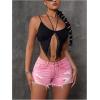 imageVerdusa Womens Ripped Distressed Skinny Denim ShortsPink