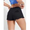 imageVerdusa Womens Ripped Distressed Skinny Denim ShortsPure Solid Black