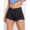 imageVerdusa Womens Ripped Distressed Skinny Denim ShortsPure Solid Black