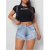 imageVerdusa Womens Ripped Distressed Skinny Denim ShortsTall Light Wash