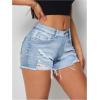 imageVerdusa Womens Ripped Distressed Skinny Denim ShortsTall Light Wash